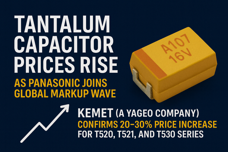 Tantalum Capacitor Prices Rise as Panasonic Joins Global Markup Wave